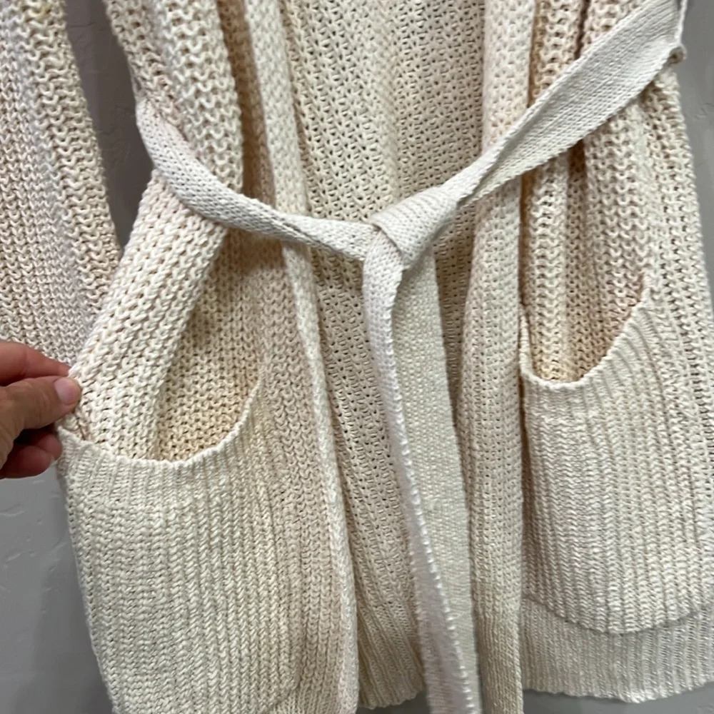 Billabong tie front knit Cardigan in cream - Picture 3 of 5